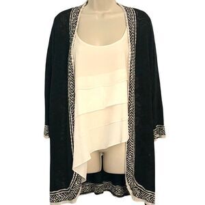 1X Torrid Cardigan Black Geometric Pattern Size 1 Size 16/18 winter spring summe